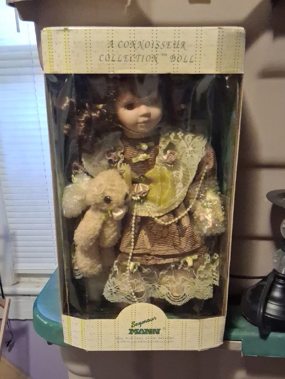 Connoisseur Collection Porcelain Doll in Brown & Cream